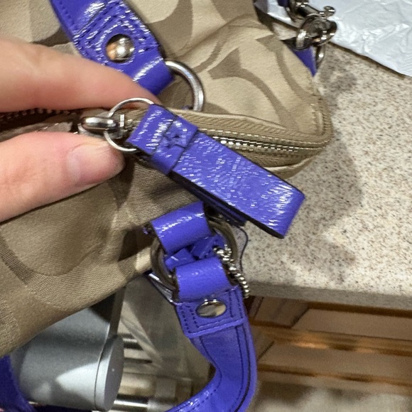 Coach poppy  Beige and Purple Women's Bag - Picture 8 of 10
